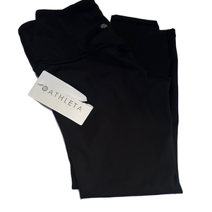 Athleta Jet Black Performance Leggings Elation 7/8 size small